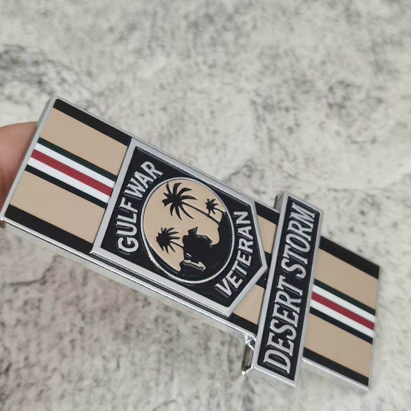 1Pc 3D Metal Desert Storm Gulf War Veteran Emblem