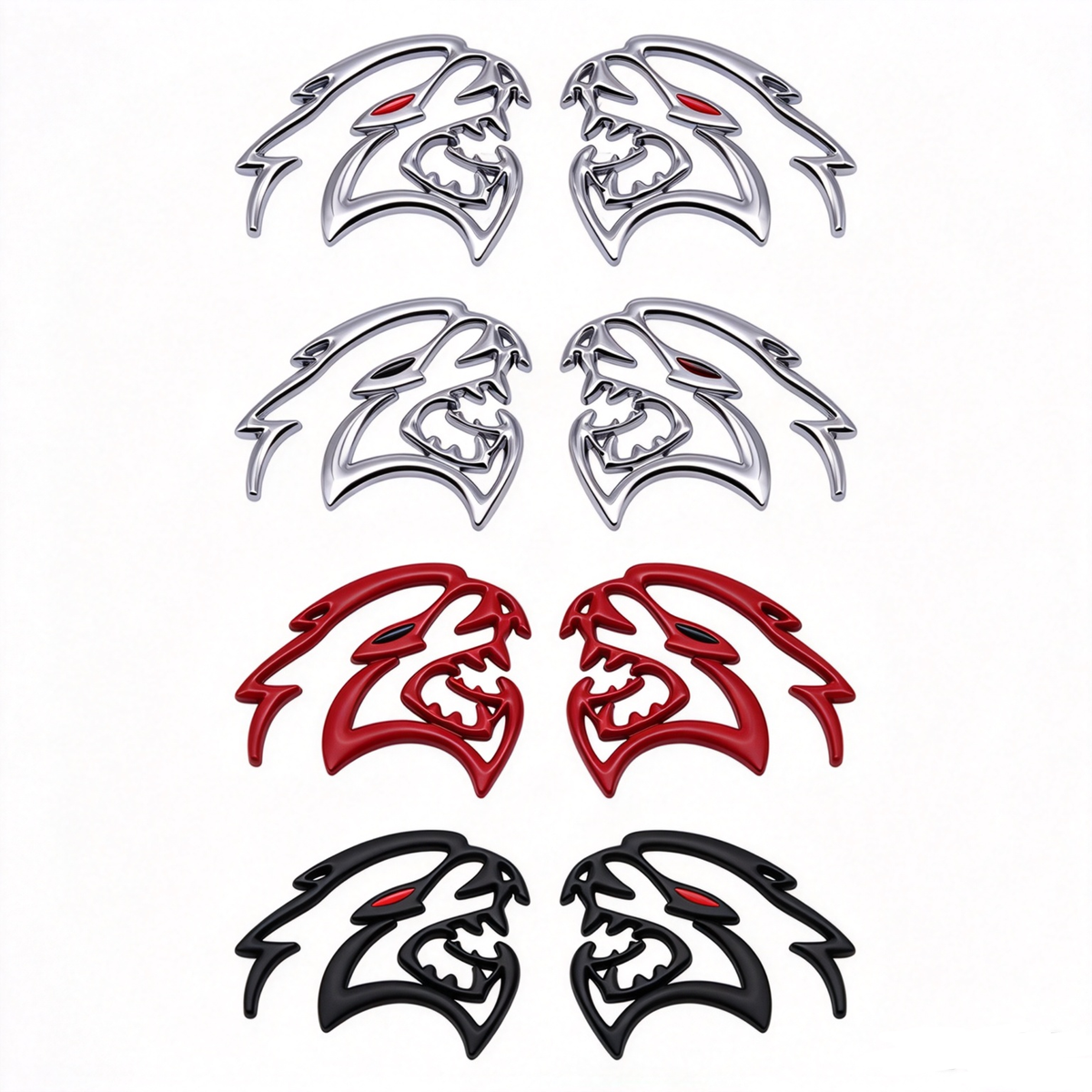 2Pcs 3D Metal Hollow-Out Hellcat Emblem