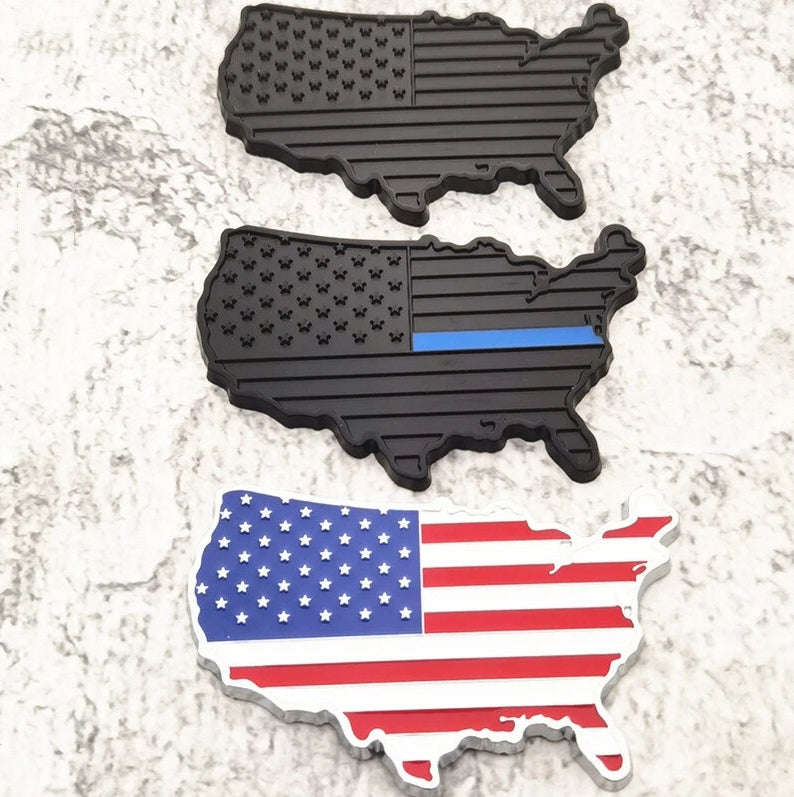 3D US American Map Decal | 2Pcs