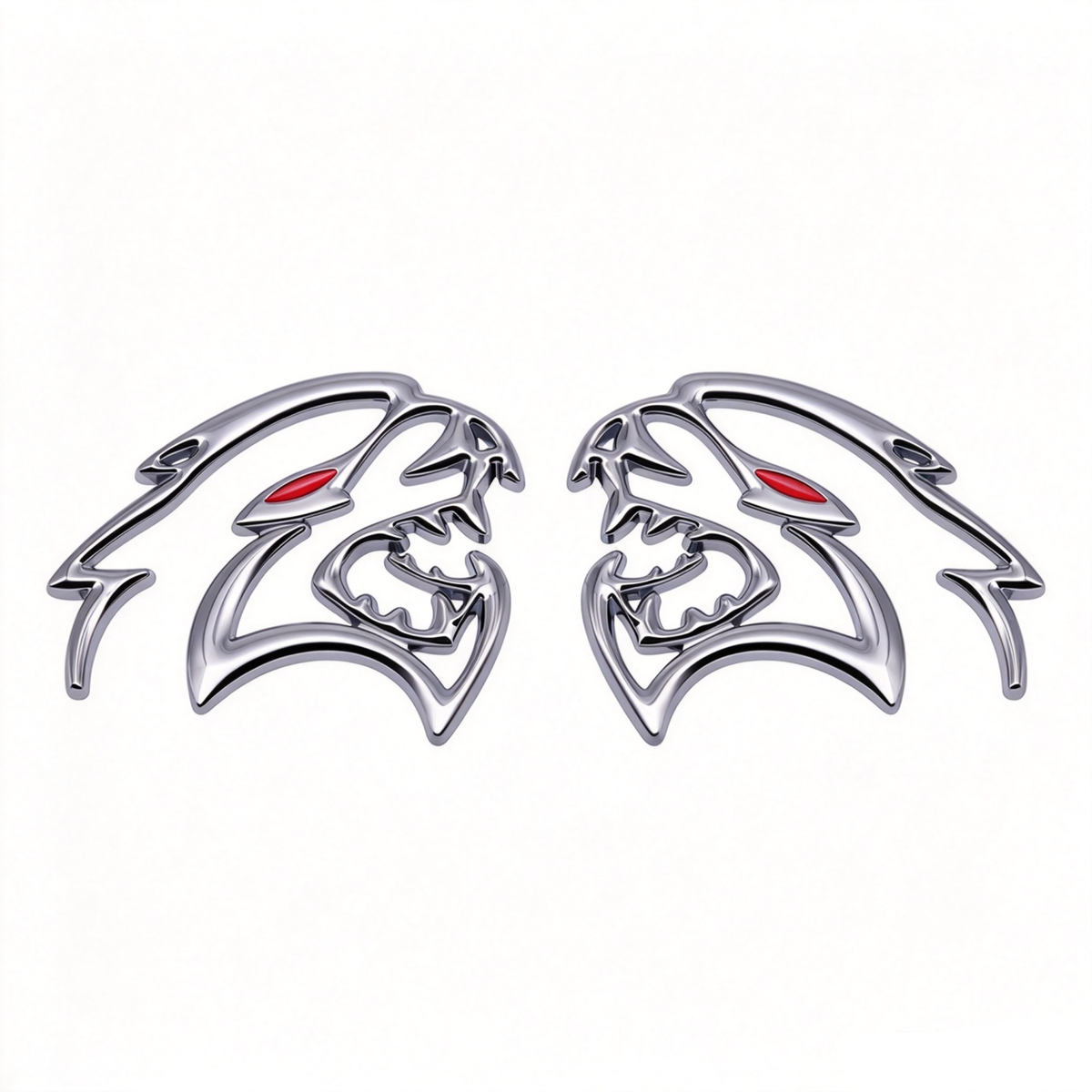 2Pcs 3D Metal Hollow-Out Hellcat Emblem
