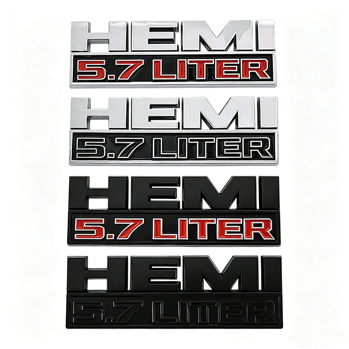 2Pcs 3D "HEMI 5.7 LITER" Rear Emblem Badge Set