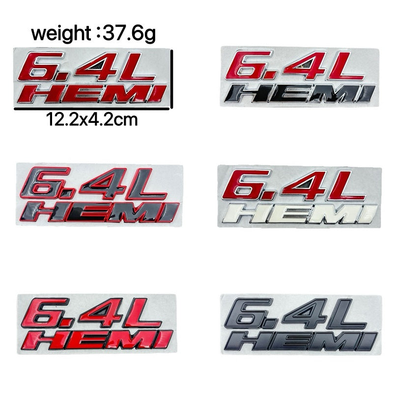 2Pcs 3D Metal 6.4L HEMI Emblem Badge