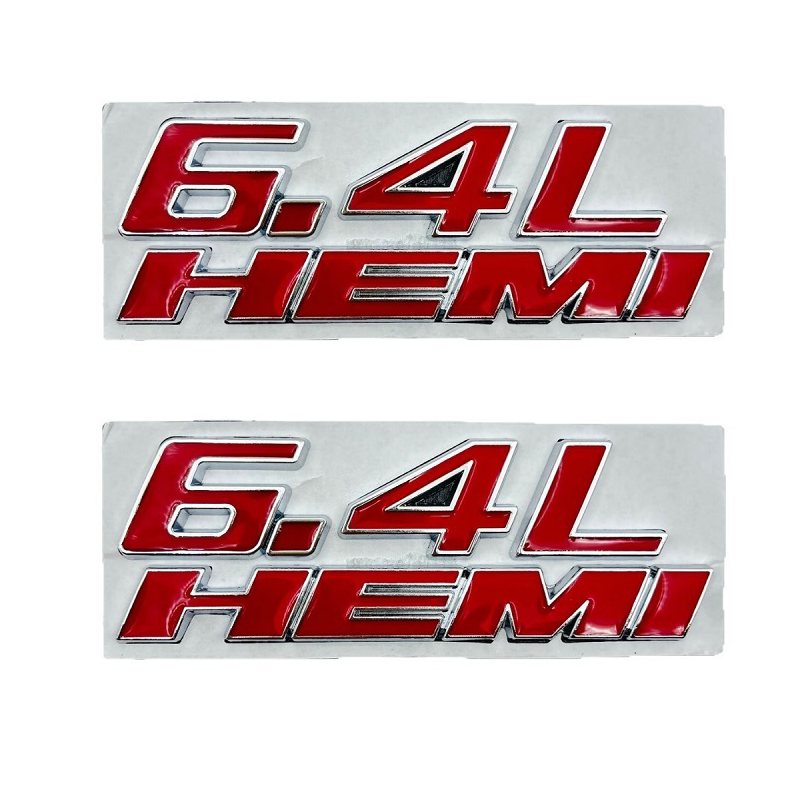 2Pcs 3D Metal 6.4L HEMI Emblem Badge