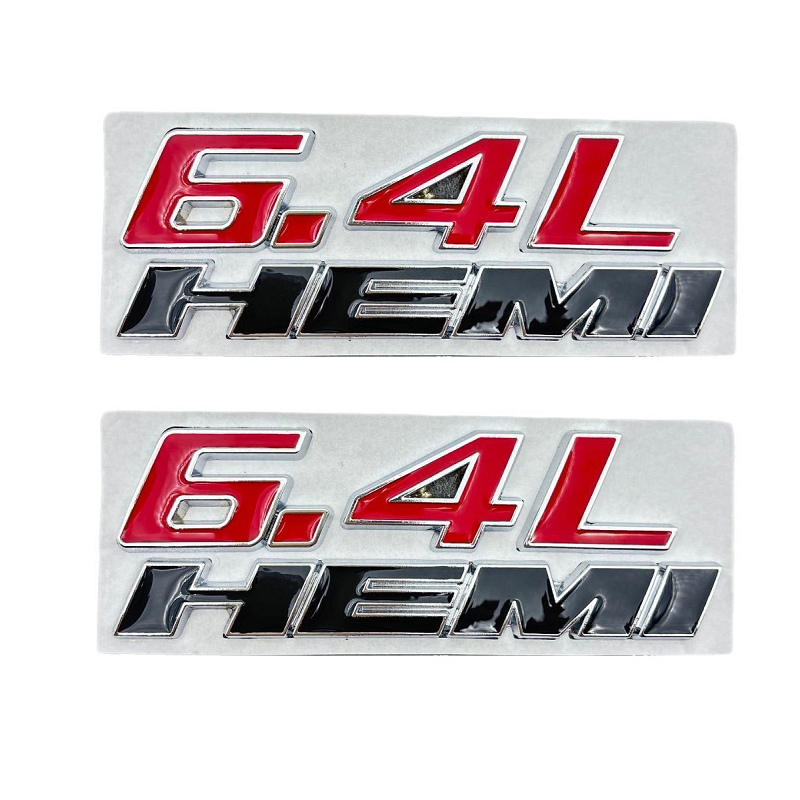 2Pcs 3D Metal 6.4L HEMI Emblem Badge