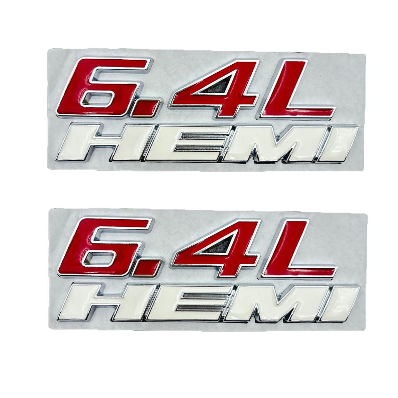 2Pcs 3D Metal 6.4L HEMI Emblem Badge