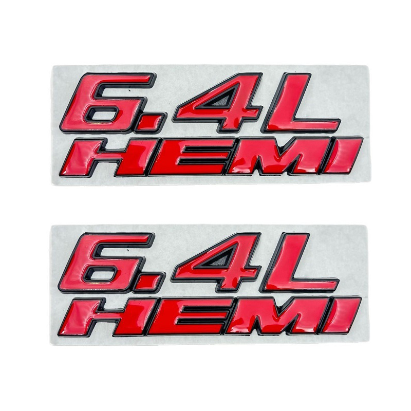 2Pcs 3D Metal 6.4L HEMI Emblem Badge