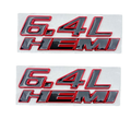 2Pcs 3D Metal 6.4L HEMI Emblem Badge