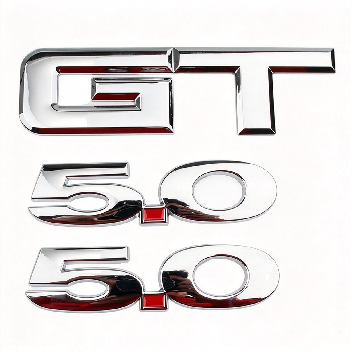 3Pcs 3D Metal GT 5.0 Emblem Badge