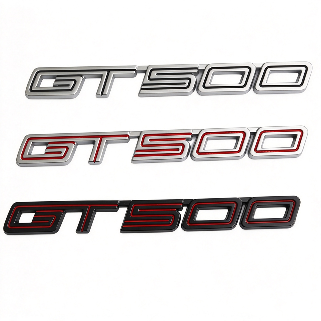 1Pc 3D Metal GT500 Side Fender Rear Trunk Emblem