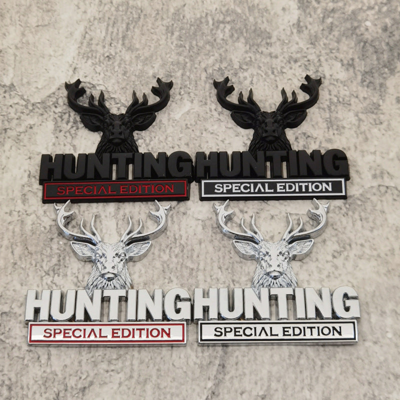 2Pcs 3D Metal HUNTING Deer Head Emblem