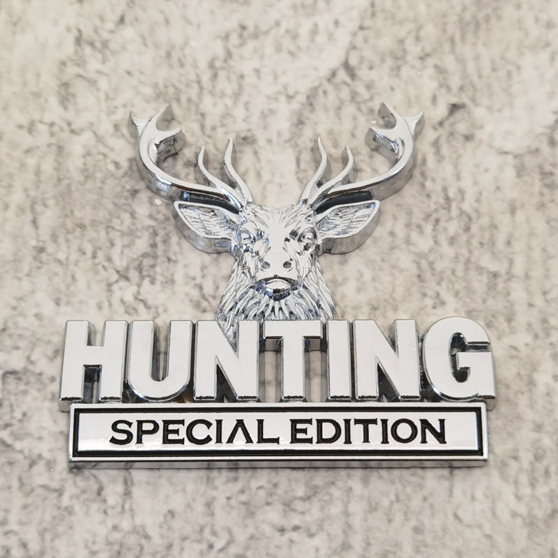 2Pcs 3D Metal HUNTING Deer Head Emblem