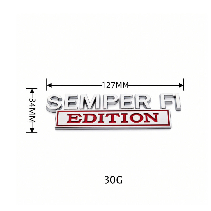 2Pcs 3D Metal SEMPER FI EDITION Car Emblem