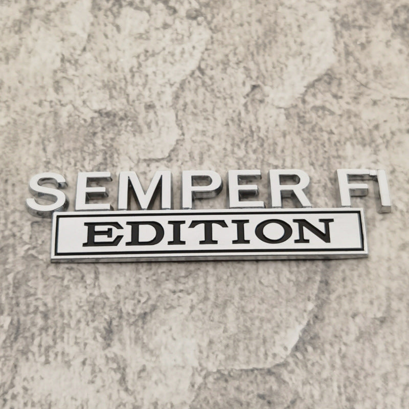 2Pcs 3D Metal SEMPER FI EDITION Car Emblem