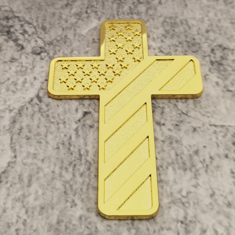 US American Flag Cross Emblem | 2Pcs